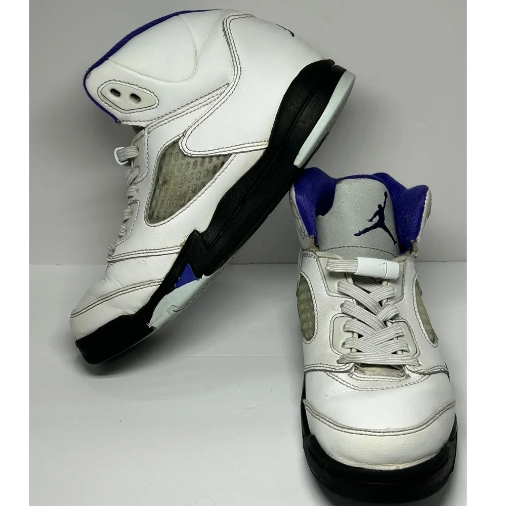 Jordan 5 Retro PS Dark Concord Mid Top Basketball Shoes Sneakers Youth Size 3